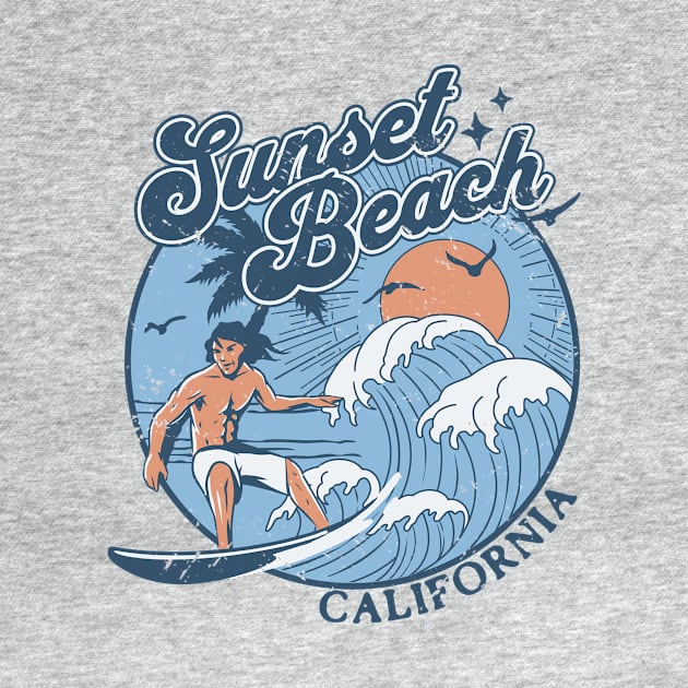 1970s Vintage Surfing Sunset Beach, California Retro Sunset // Old School Surfer // Surf California by Now Boarding